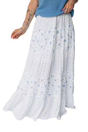 Vensora High Waist Floral Boho Maxi Skirt