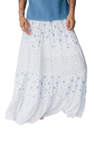 Vensora High Waist Floral Boho Maxi Skirt1