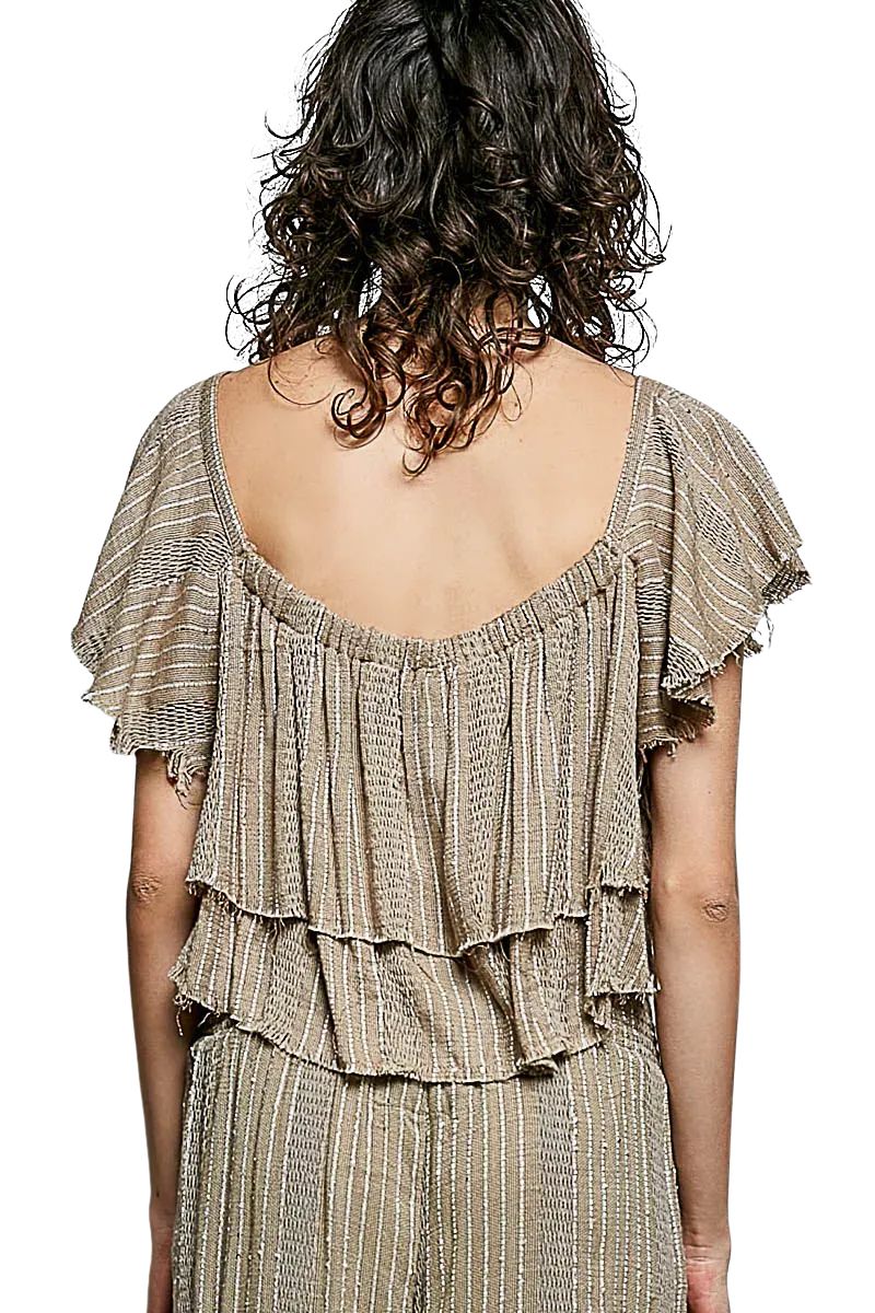 Vensora Ruffle Off-Shoulder Crop Top - Image 3
