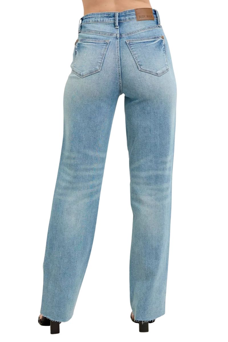 Vensora Vintage Star Straight Leg Jeans – Plus Size Blue - Image 3